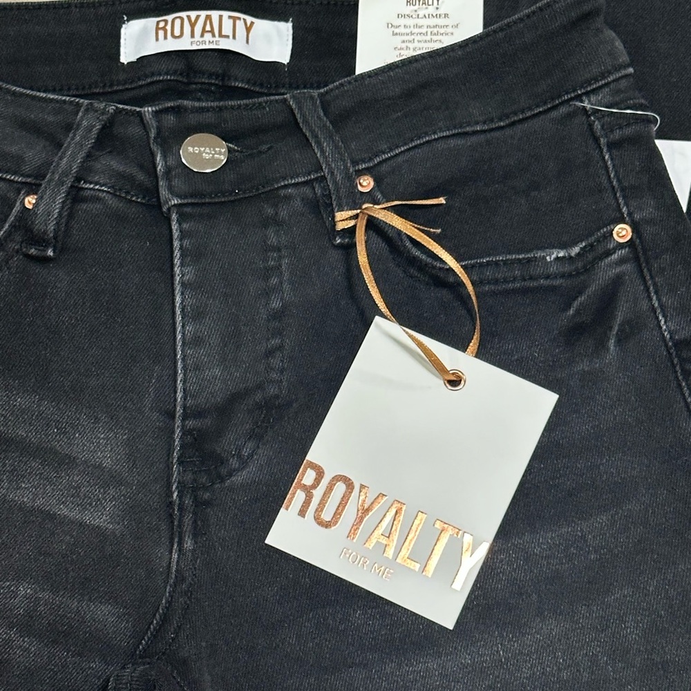 Royalty For Me. Black Straight-Leg Jeans. Size 27 (4) - Picture 2 of 7